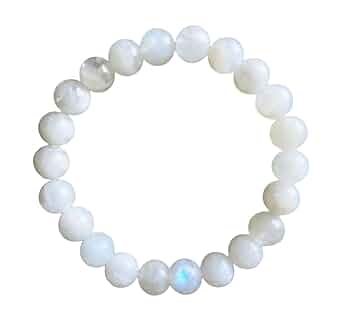 Amazon.com: Rainbow Moonstone Beads Bracelet, Natural Blue